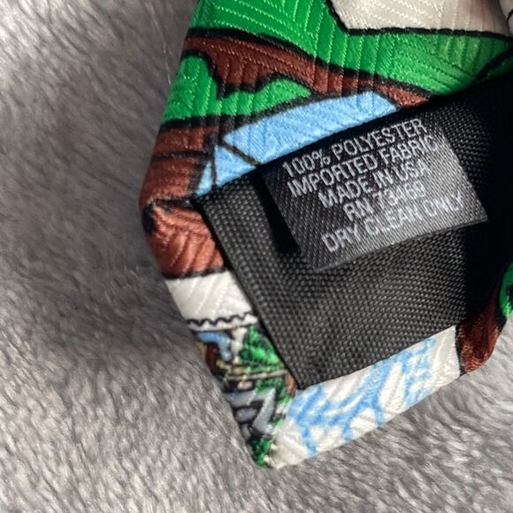 Looney Tunes Neck Tie Bugs Bunny Airplane USPS Stamp Collection Vintage 90's - Picture 13 of 14